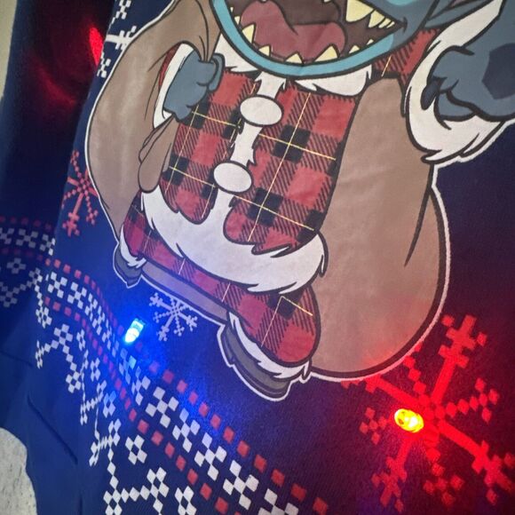 Disney Women Lilo & Stich Light-Up Ugly Sweater Merry Stitchmas Christmas Size M - Picture 12 of 14